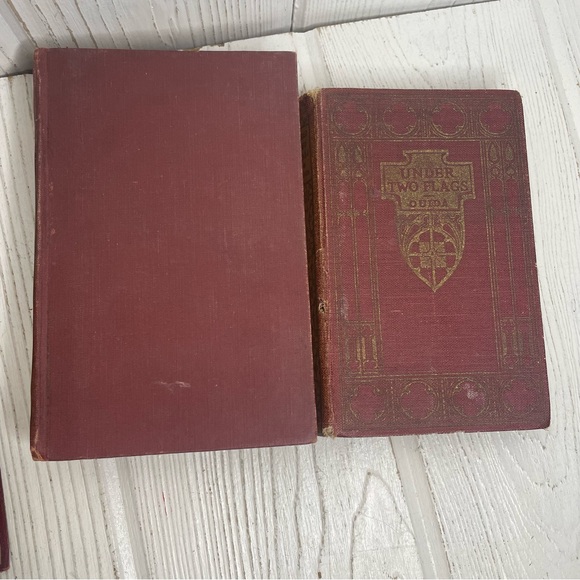 Vintage Red Oxblood Lot of Books Literature Bookshelf Lot 4 Antique HC Display - Picture 10 of 11